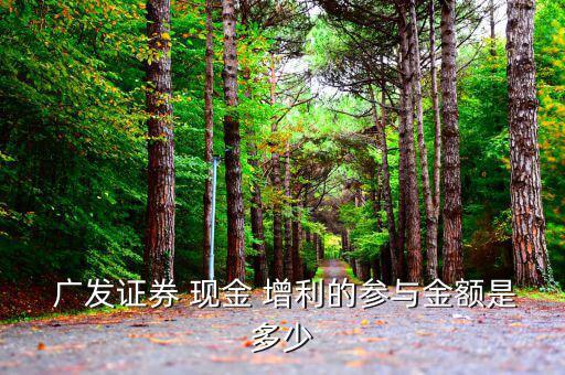  廣發(fā)證券 現金 增利的參與金額是多少