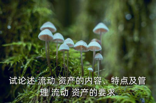 流動資產(chǎn)過多怎么辦,三、流動資產(chǎn)1的特點(diǎn)及管理要求