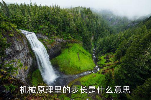 基金里的步長什么意思，機械原理里的步長是什么意思