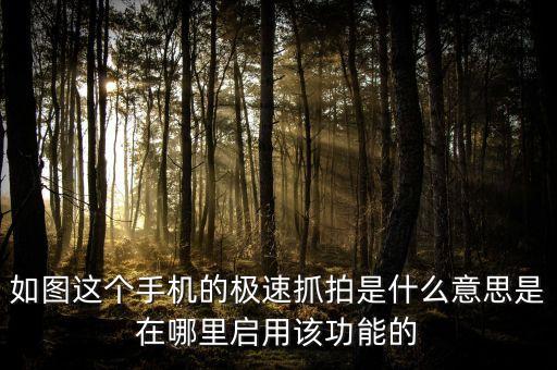 什么是戴維斯雙擊，如圖這個(gè)手機(jī)的極速抓拍是什么意思是在哪里啟用該功能的