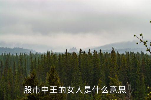 股票王的女人什么意思，股票術語王的女人是什么意思