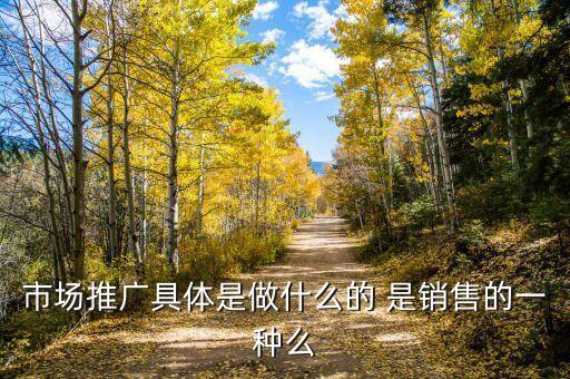 市場(chǎng)推廣具體是做什么的 是銷(xiāo)售的一種么