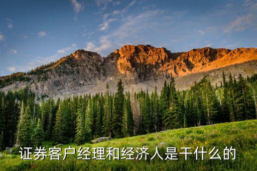 證券客戶經(jīng)理和經(jīng)濟人是干什么的