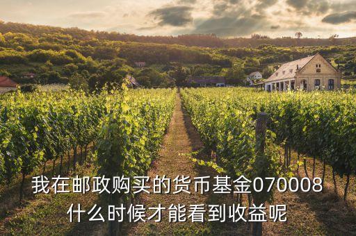 070008什么時(shí)候分紅呢，我在郵政購買的貨幣基金070008什么時(shí)候才能看到收益呢