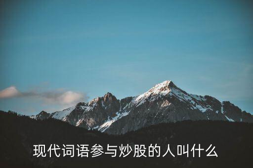 資深股民叫什么，現(xiàn)代詞語參與炒股的人叫什么