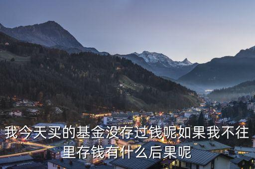 我今天買(mǎi)的基金沒(méi)存過(guò)錢(qián)呢如果我不往里存錢(qián)有什么后果呢