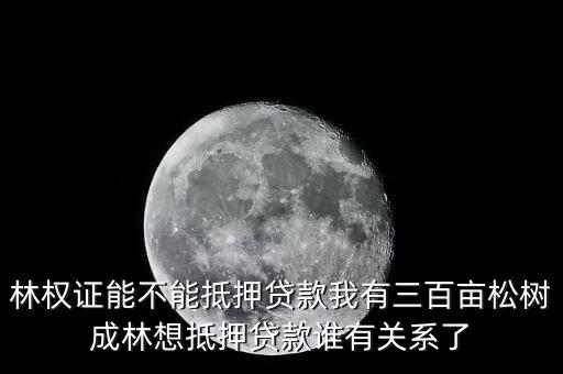 為什么用林權(quán)做抵押，林權(quán)能作抵押嗎