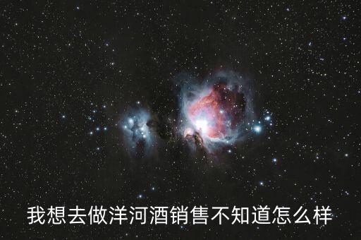 洋河業(yè)務員做什么，我想去做洋河酒銷售不知道怎么樣