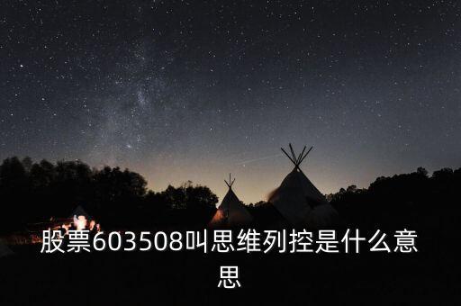 思維列控是什么公司，股票603508叫思維列控是什么意思