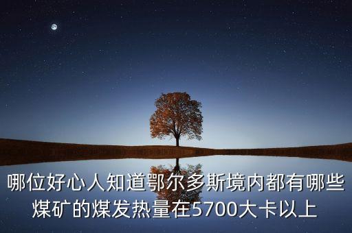 哪位好心人知道鄂爾多斯境內都有哪些煤礦的煤發(fā)熱量在5700大卡以上