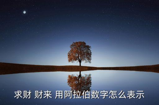 財可用什么表示，求財 財來 用阿拉伯?dāng)?shù)字怎么表示
