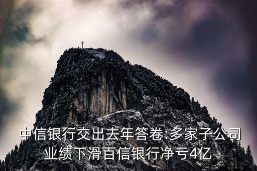  中信銀行交出去年答卷:多家子公司業(yè)績(jī)下滑百信銀行凈虧4億