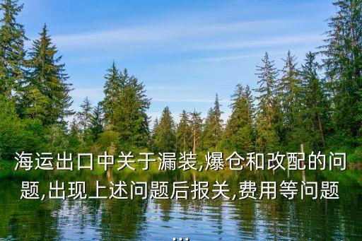 海運出口中關(guān)于漏裝,爆倉和改配的問題,出現(xiàn)上述問題后報關(guān),費用等問題...