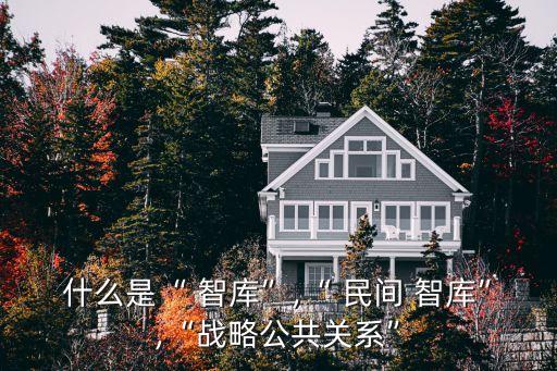 什么是“ 智庫”,“ 民間 智庫”,“戰(zhàn)略公共關(guān)系”