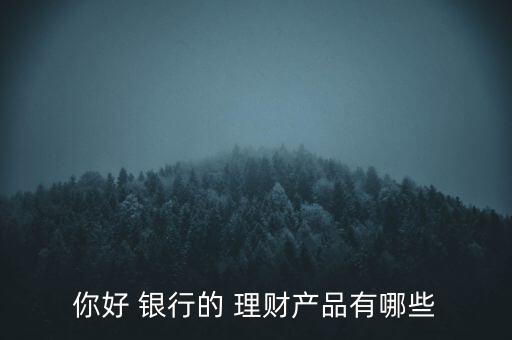 你好 銀行的 理財產(chǎn)品有哪些
