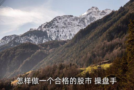 怎樣做一個(gè)合格的股市 操盤手