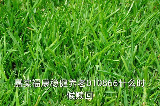 嘉實(shí)?？捣€(wěn)健養(yǎng)老010866什么時(shí)候贖回