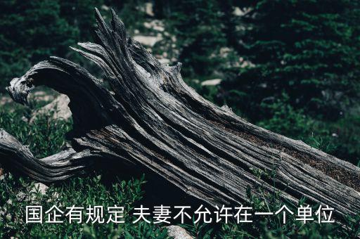 國企有規(guī)定 夫妻不允許在一個單位