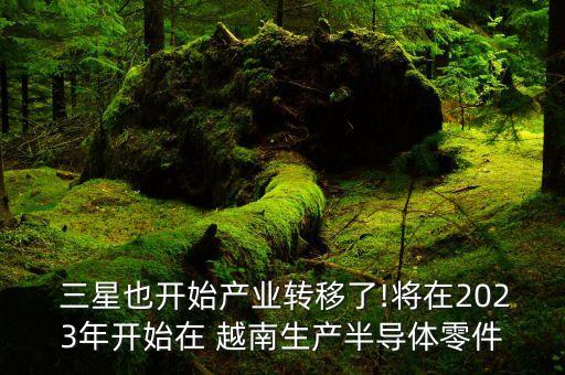  三星也開始產(chǎn)業(yè)轉(zhuǎn)移了!將在2023年開始在 越南生產(chǎn)半導(dǎo)體零件