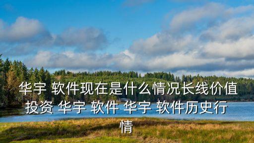  華宇 軟件現(xiàn)在是什么情況長線價(jià)值投資 華宇 軟件 華宇 軟件歷史行情