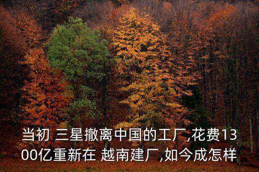 當(dāng)初 三星撤離中國的工廠,花費(fèi)1300億重新在 越南建廠,如今成怎樣