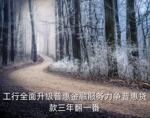 工行全面升級普惠金融服務力爭普惠貸款三年翻一番