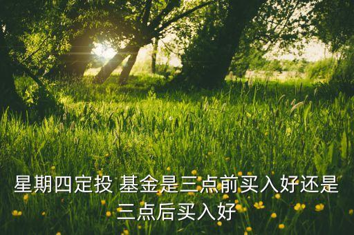 星期四定投 基金是三點前買入好還是三點后買入好