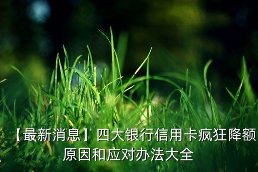 【最新消息】四大銀行信用卡瘋狂降額原因和應對辦法大全