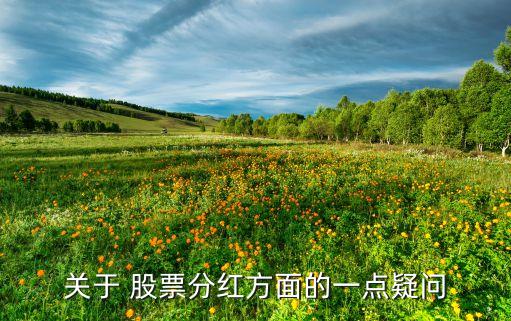 關(guān)于 股票分紅方面的一點(diǎn)疑問