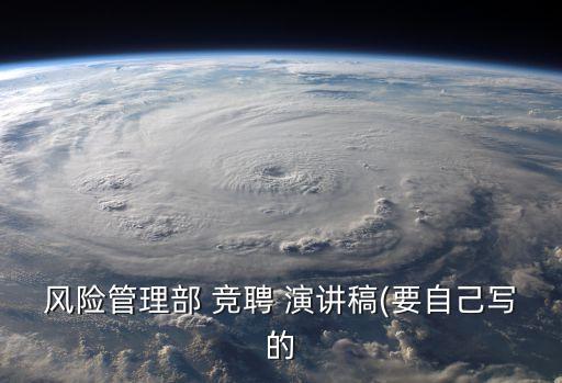 風(fēng)險管理部 競聘 演講稿(要自己寫的