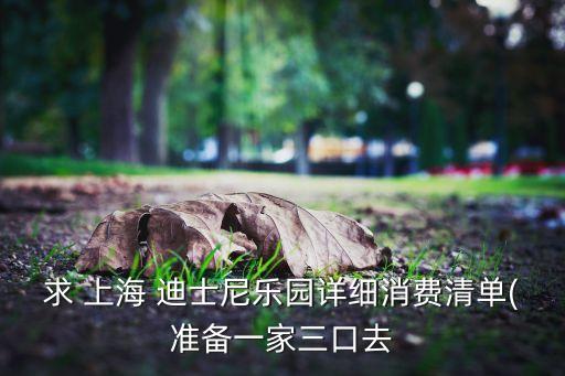 求 上海 迪士尼樂園詳細消費清單(準(zhǔn)備一家三口去