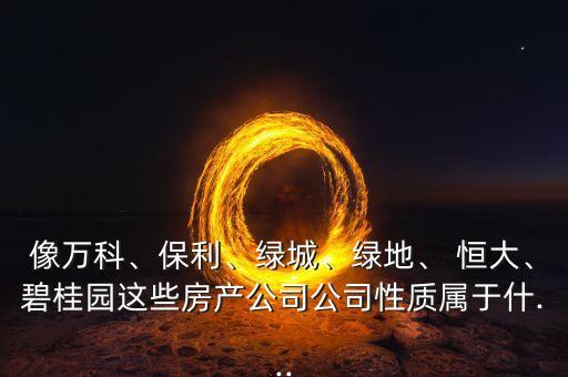 像萬(wàn)科、保利、綠城、綠地、 恒大、碧桂園這些房產(chǎn)公司公司性質(zhì)屬于什...