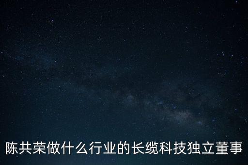 陳共榮做什么行業(yè)的長纜科技獨立董事