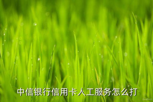  中信銀行信用卡人工服務(wù)怎么打