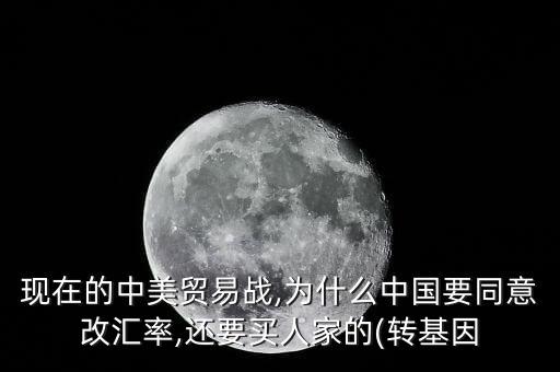 現(xiàn)在的中美貿(mào)易戰(zhàn),為什么中國(guó)要同意改匯率,還要買(mǎi)人家的(轉(zhuǎn)基因