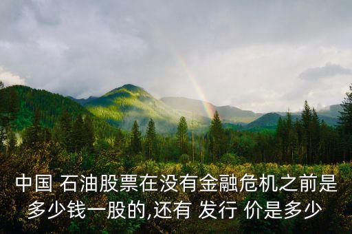 中國(guó) 石油股票在沒(méi)有金融危機(jī)之前是多少錢(qián)一股的,還有 發(fā)行 價(jià)是多少