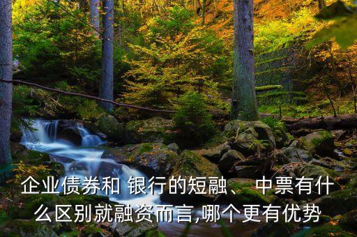 企業(yè)債券和 銀行的短融、 中票有什么區(qū)別就融資而言,哪個(gè)更有優(yōu)勢(shì)