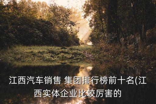 江西汽車(chē)銷(xiāo)售 集團(tuán)排行榜前十名(江西實(shí)體企業(yè)比較厲害的