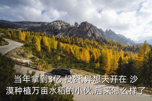 當(dāng)年拿到3億 投資,異想天開在 沙漠種植萬(wàn)畝水稻的小伙,后來(lái)怎么樣了