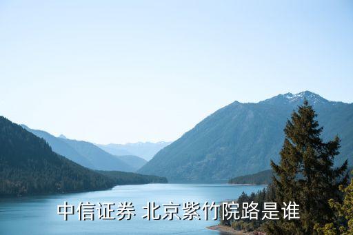  中信證券 北京紫竹院路是誰