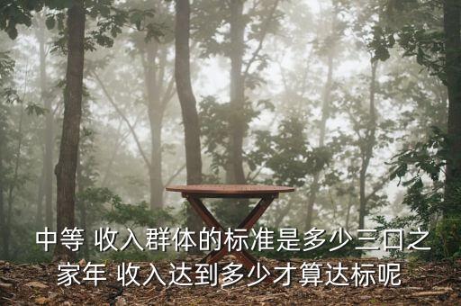  中等 收入群體的標準是多少三口之家年 收入達到多少才算達標呢