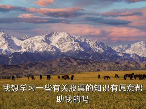 我想學(xué)習(xí)一些有關(guān)股票的知識(shí)有愿意幫助我的嗎