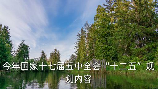 今年國家十七屆五中全會(huì)“十二五”規(guī)劃內(nèi)容