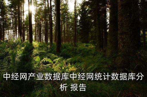 中經(jīng)網(wǎng)產(chǎn)業(yè)數(shù)據(jù)庫中經(jīng)網(wǎng)統(tǒng)計(jì)數(shù)據(jù)庫分析 報(bào)告