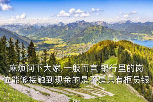 麻煩問(wèn)下大家,一般而言 銀行里的崗位能夠接觸到現(xiàn)金的是不是只有柜員銀...