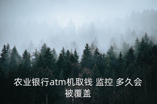 農業(yè)銀行atm機取錢 監(jiān)控 多久會被覆蓋