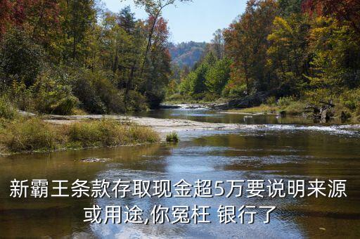 新霸王條款存取現(xiàn)金超5萬要說明來源或用途,你冤枉 銀行了