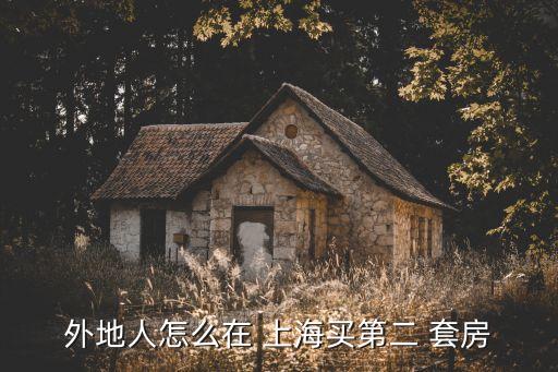外地人怎么在 上海買(mǎi)第二 套房
