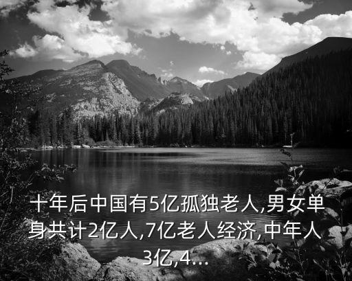 十年后中國有5億孤獨老人,男女單身共計2億人,7億老人經(jīng)濟,中年人3億,4...