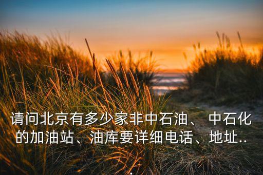 請問北京有多少家非中石油、 中石化的加油站、油庫要詳細(xì)電話、地址...